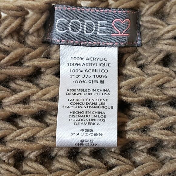 Code Knit Pull-Over Fringed Shoulder & Neck Wrap Warmer Poncho - Picture 9 of 9